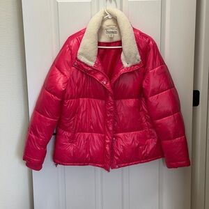 Koolaburra Pink Jacket with Cream Collar